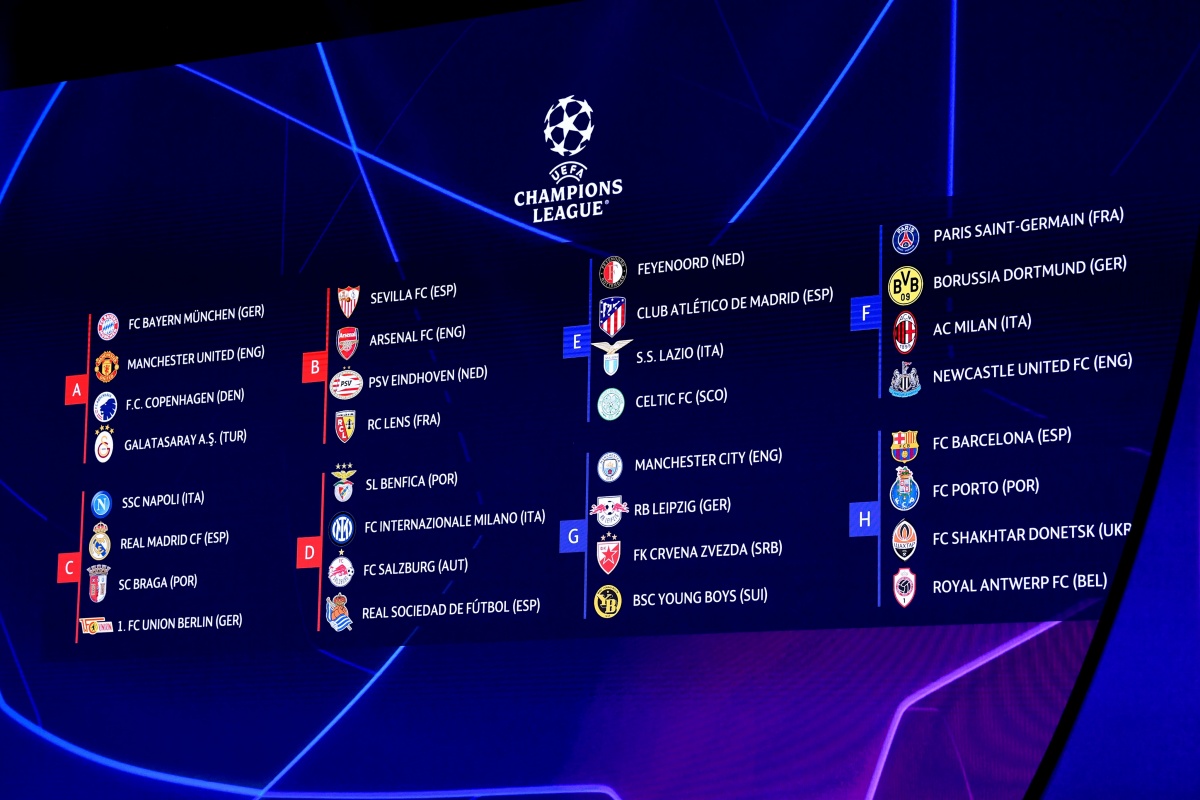 Calendario Champions League - Fase de Grupos | Golazoz